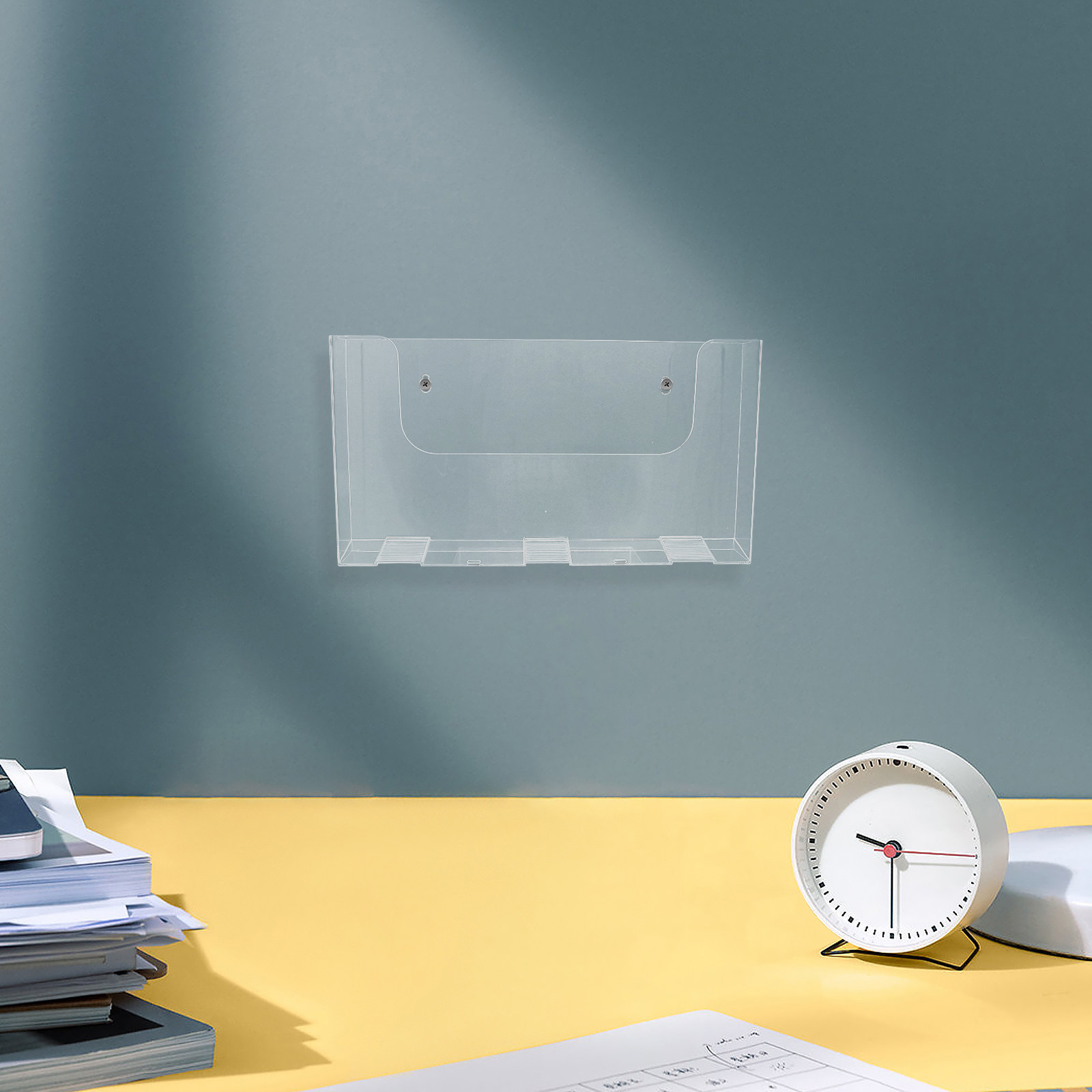 Magazine Holder Rack - 2 stuks acryl wandmontage documentenhouder, transparant,