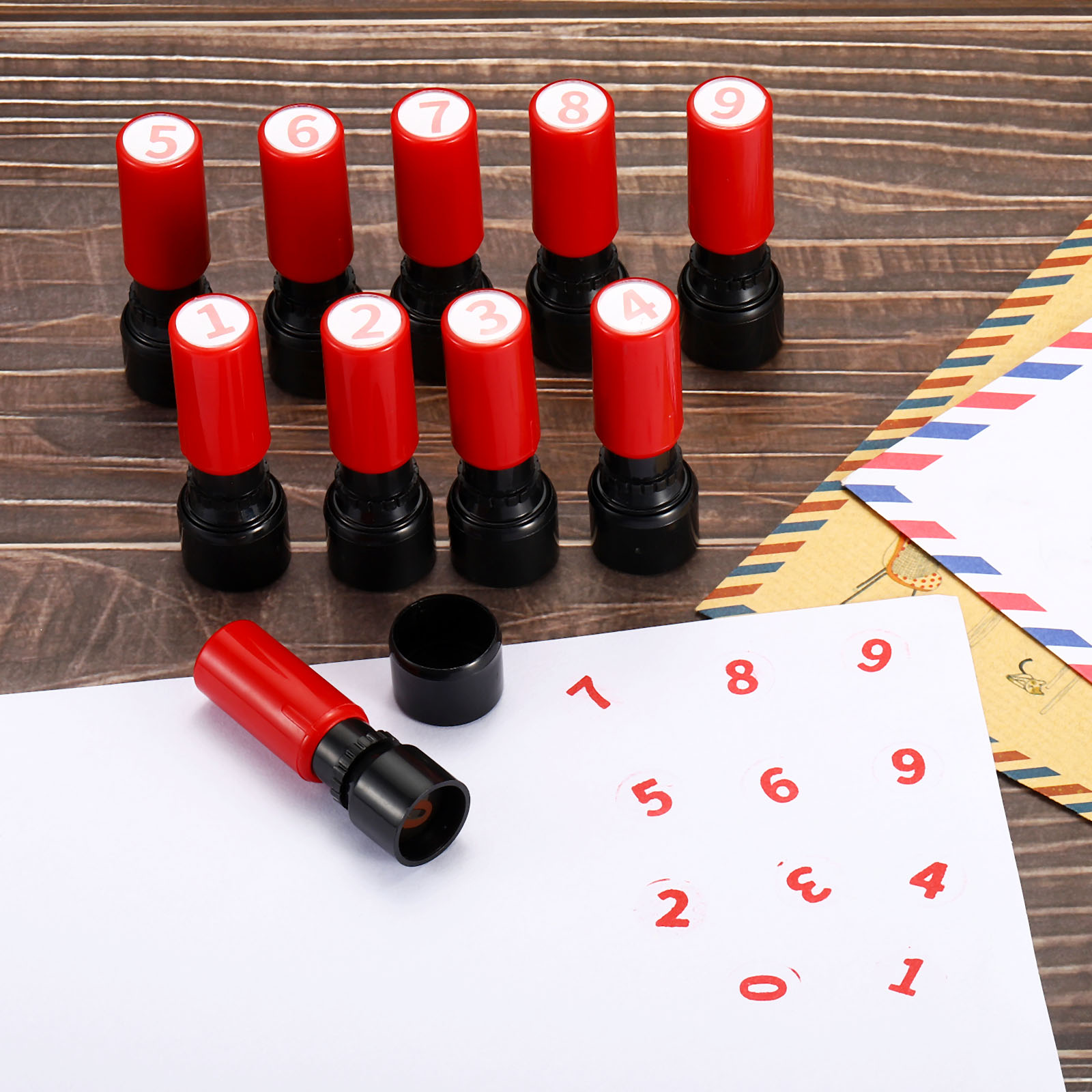 Rubber Date Stamp - Nummerstempels Zelfinktende cijfer 0-9 7mm Nummerstempel