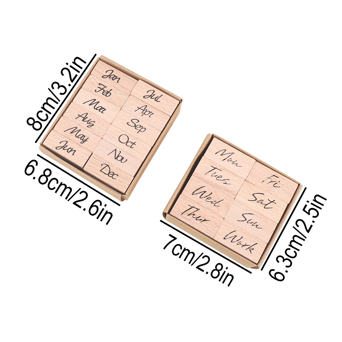Houten rubberen stempelset voo - Rubber Date Stamp recensie en prijs
