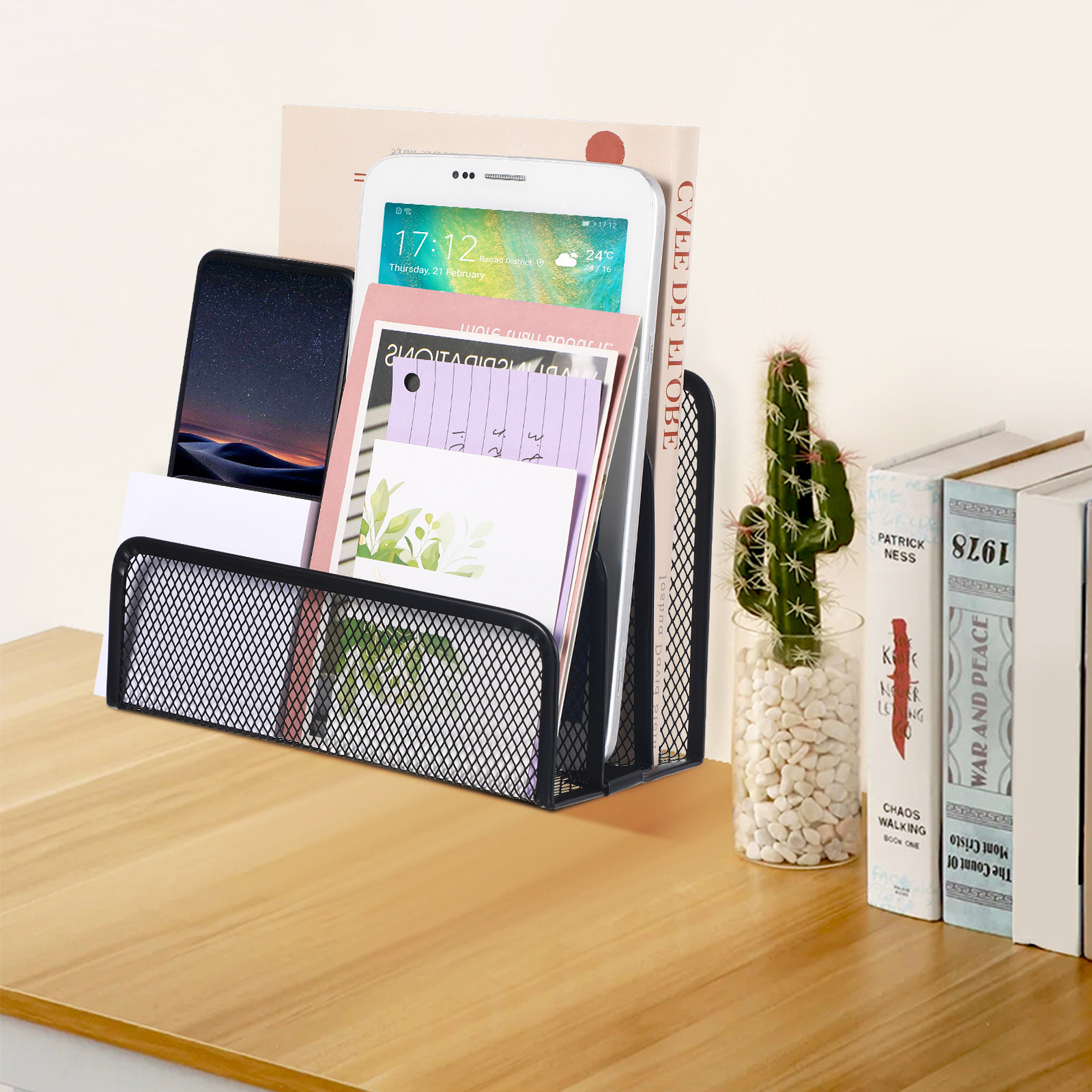 Drievoudige metalen gaas burea - Magazine Holder Rack recensie en prijs