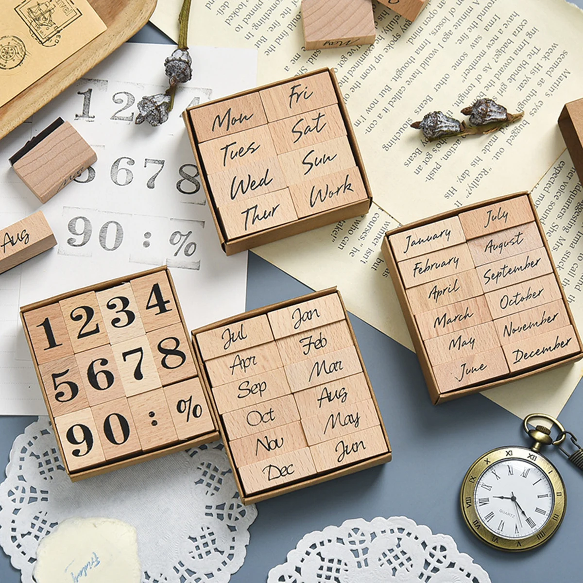 Houten rubberen datumstempel,  - Rubber Date Stamp recensie en prijs