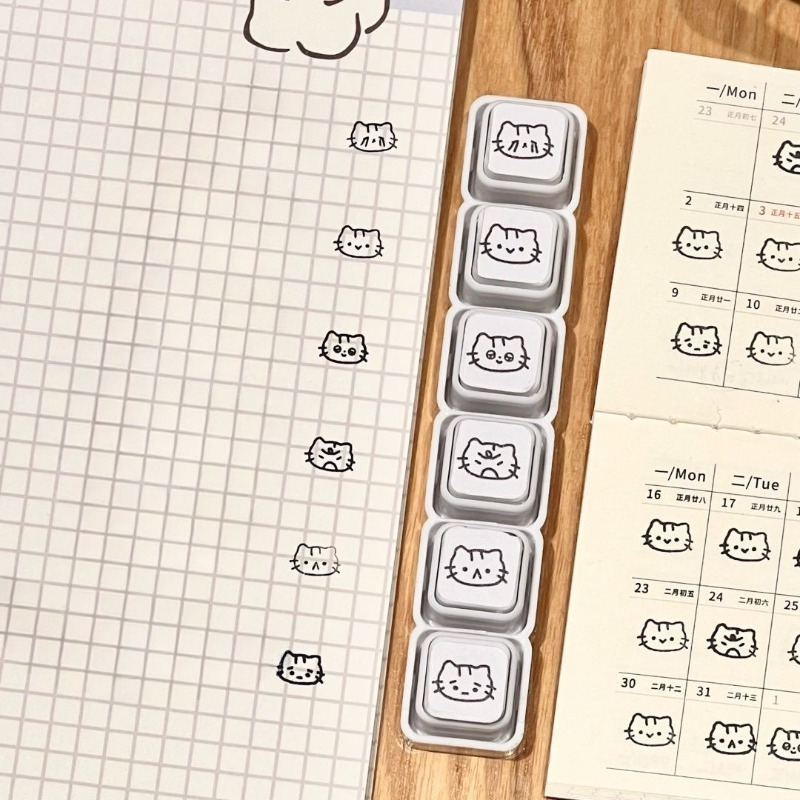 Leuke katten cartoon persoonli - Rubber Date Stamp recensie en prijs